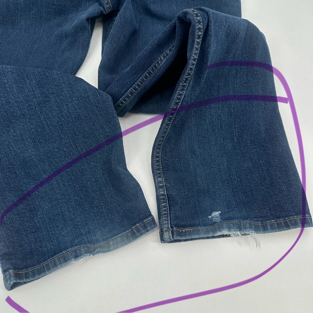 Levi's Jeans Mens 38x32 Blue 514 Straight Leg Stretch Dark Wash Denim-read